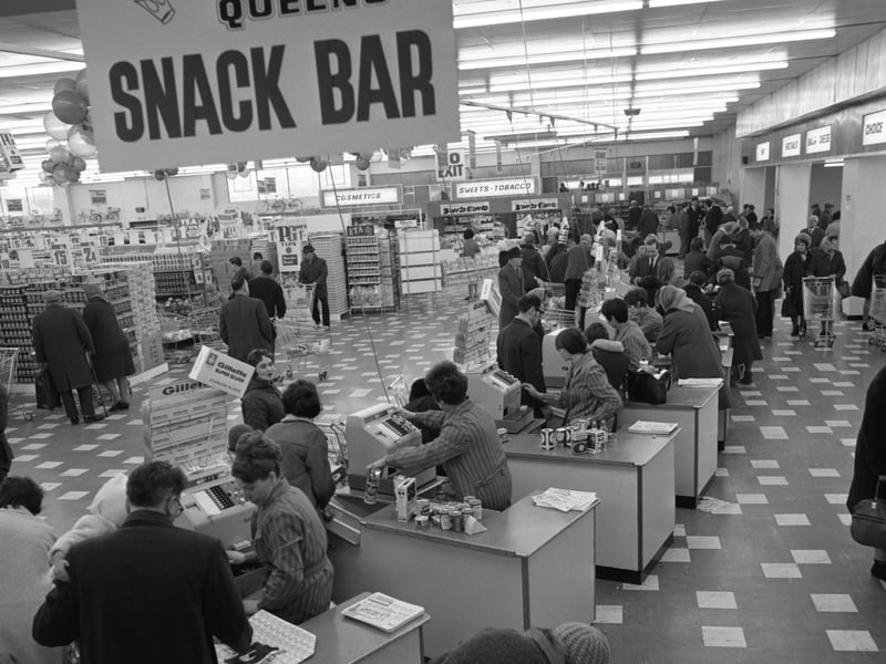 The check-out area at ASDA, Rotherham, in 1969