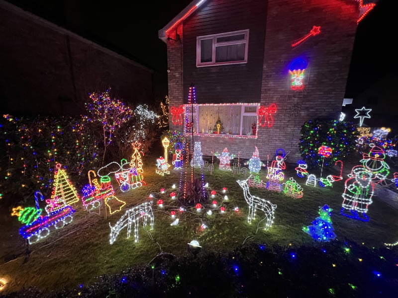 Alwoodley is brought into the Christmas season by this property on Birkdale Drive.