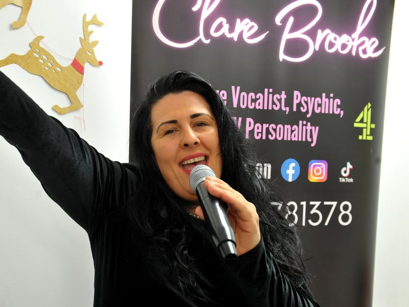 Clare Brooke entertained the helpers as they put the presents together.