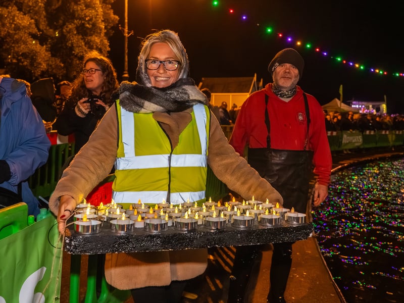 Lake of Lights by Rowans Hospice at Canoe Lake in Southsea. Pictured are Rowan's Hospice Volunteers. Pictured by Alec Chapman
