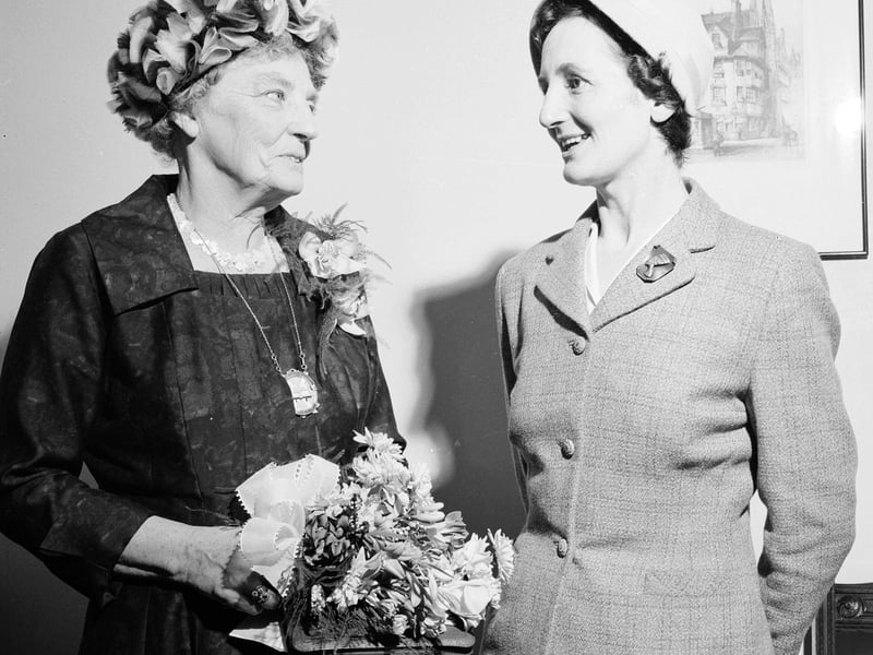 A Women's Auxiliary and Women's Missionary Association meeting in Lothian Road Church in October 1962.