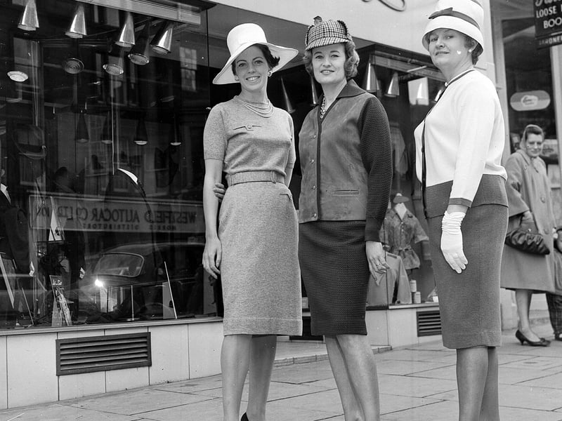 A mannequin parade outside the James Howe Ltd clothes shop in Lothian Road in May 1963.