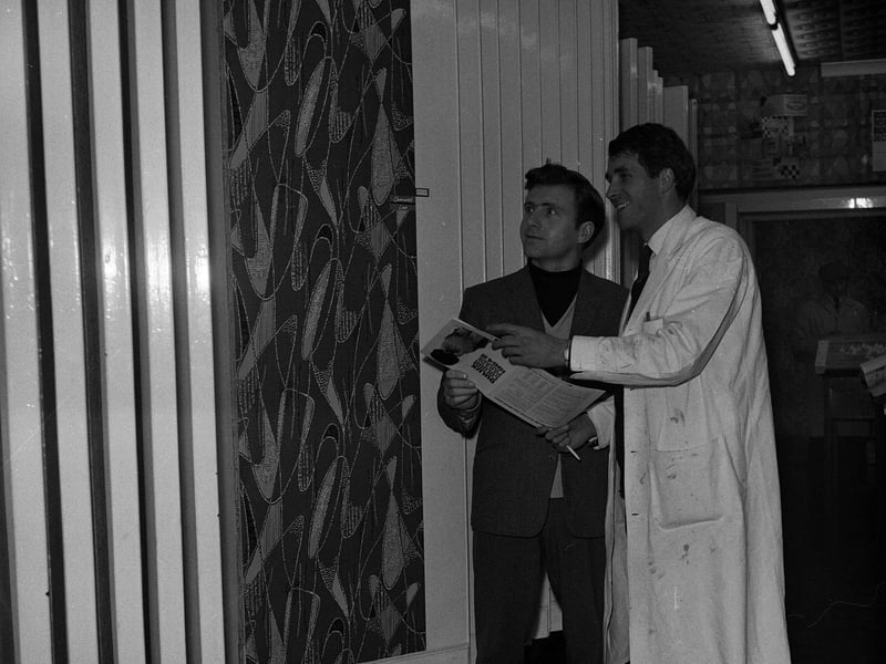 The new spring wallpaper collection at Bennets in Lothian Road in February 1964.