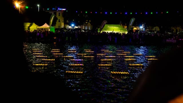 Lake of Lights by Rowans Hospice at Canoe Lake in Southsea. Pictured is the lights on the lake. Pictured by Alec Chapman