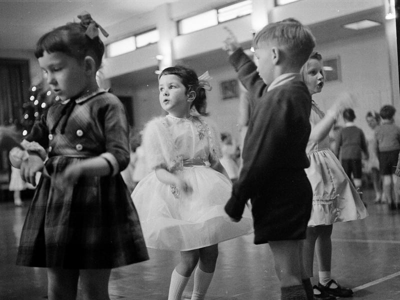 Parsons Green School infants Christmas party in 1962.