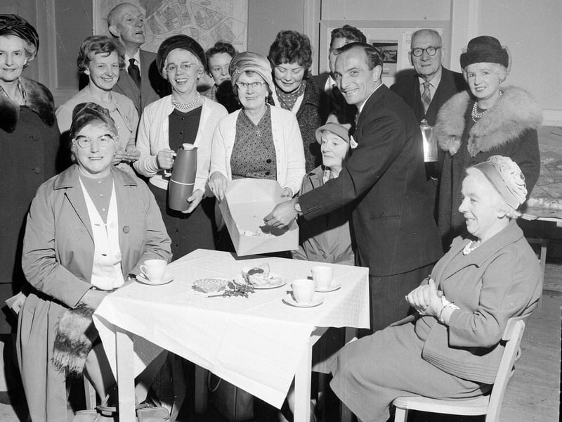 The Society of Leith Progressive Association Christmas coffee morning in Leith Town Hall in 1962.
