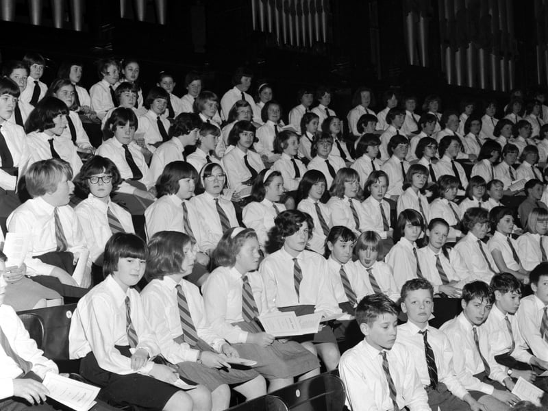 Carol service in the Usher Hall sponsored by The Evening News & Dispatch in 1965.