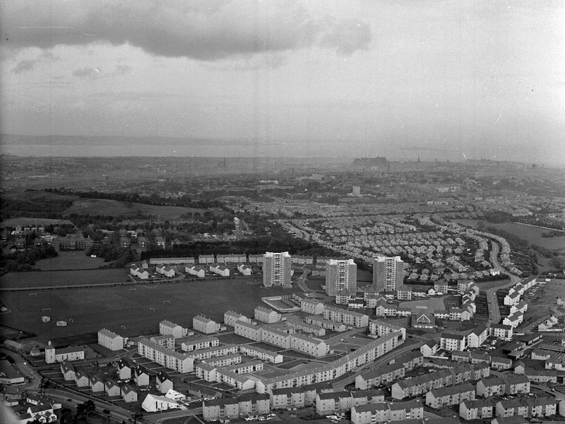 An aerial view of Oxgangs looking towards Greenbank in November 1966.