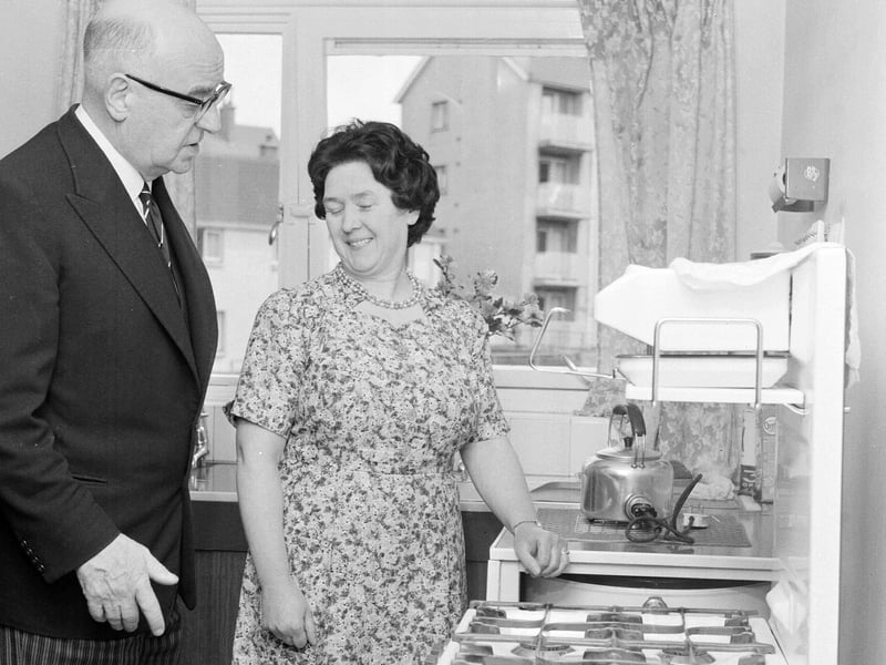 The Lord Provost visits a corporation house at Oxgangs Crescent in June 1965.