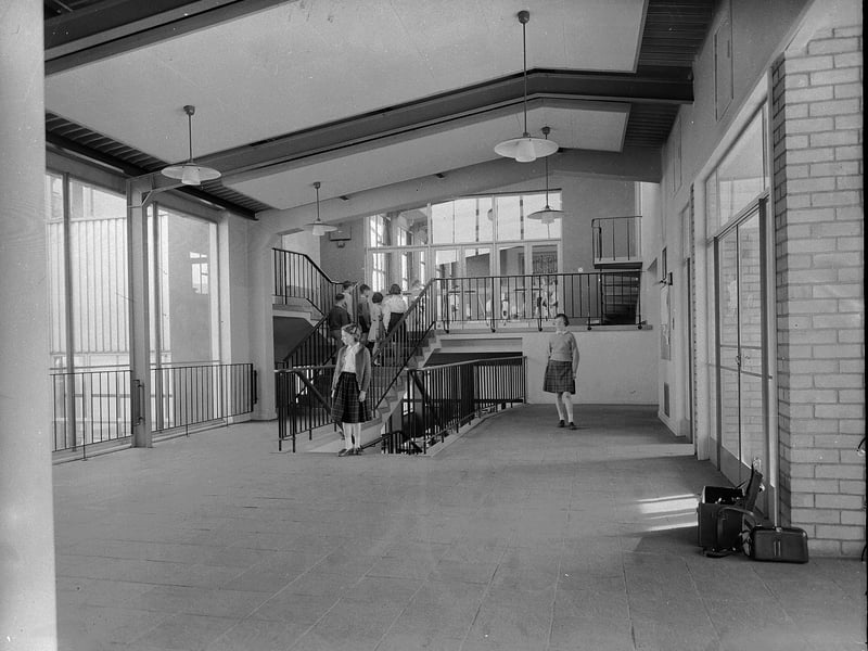 A corridor at Oxgangs Primary School in March 1961.