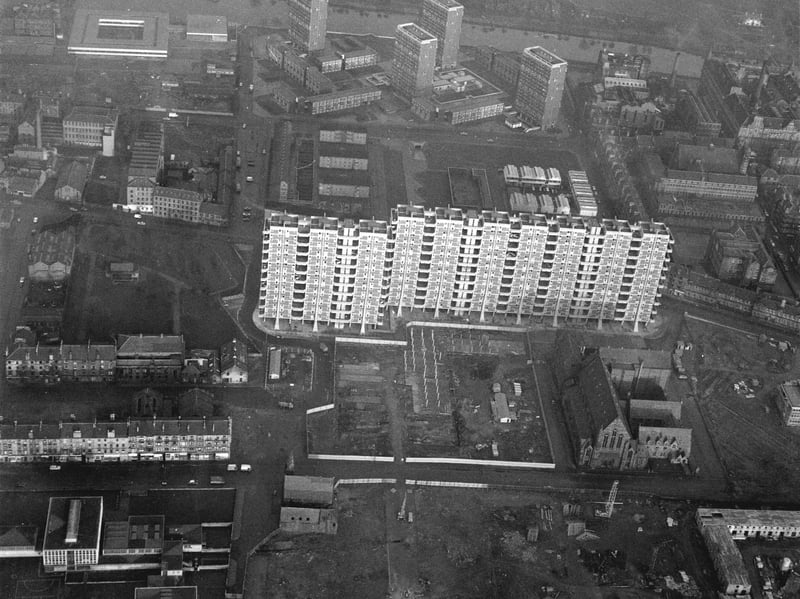 An aerial view of the Gorbals, in Glasgow