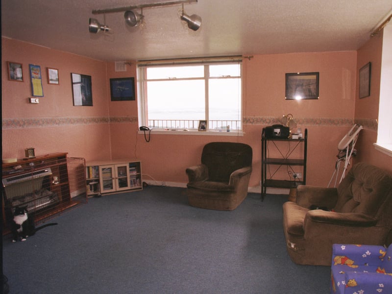 Inside a flat at Martello Court, Edinburgh, for sale in July 1999