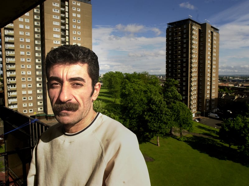 Salar Hussein, an asylum-seeker from Iraq living in a tower block in Scotstoun, in 2002