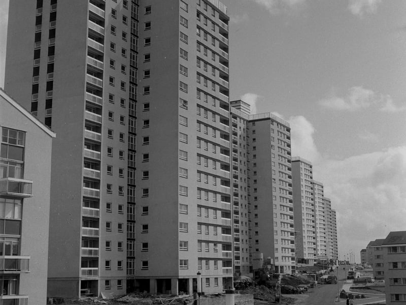 High-rise flats under construction in Motherwell