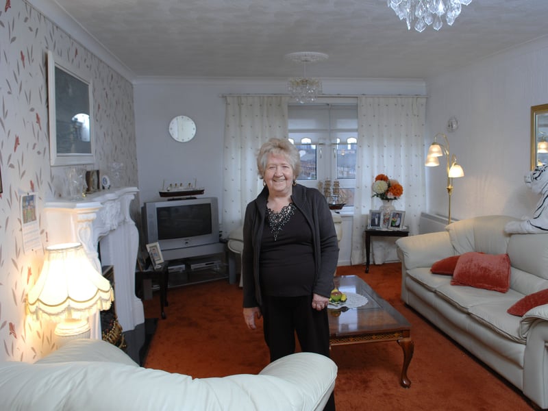 Dolly Murphy, aged 78, in her tower block apartment in Glasgow's Bridgeton, in 2008. She told how she loves the place.