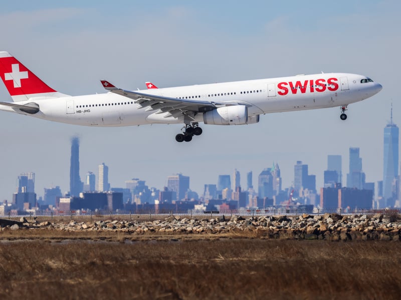 64 per cent of flights were on time for Swiss Airlines.