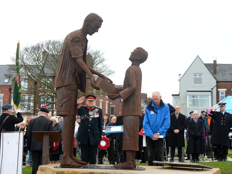 Entitled “The Forgotten Army”, the eye-catching piece depicts Sunderland POW Len Gibson who was imprisoned on the notorious Burma ‘Death’ Railway by the Japanese and endured years of unimaginable treatment.