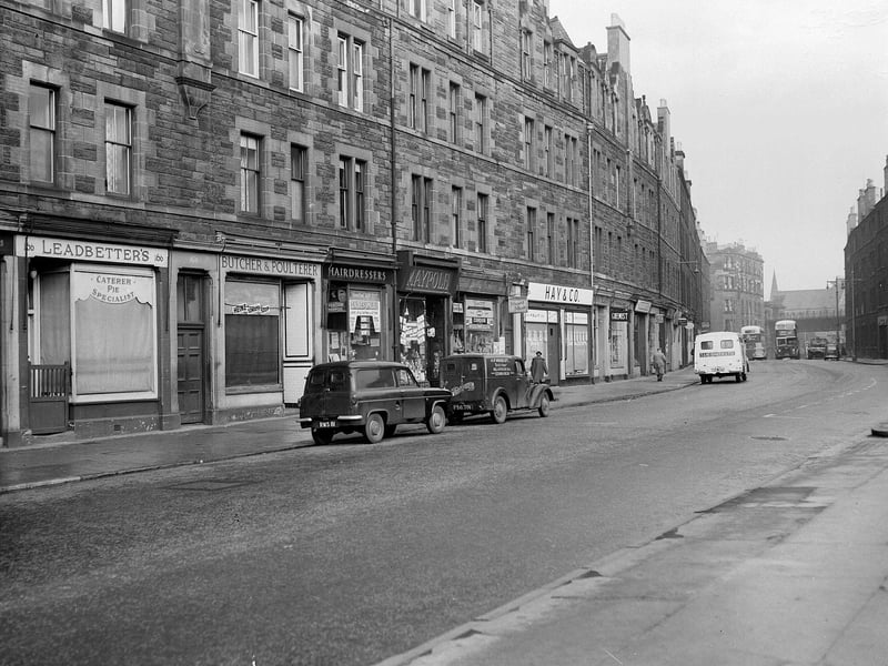 Shops in Gorgie in October 1962.