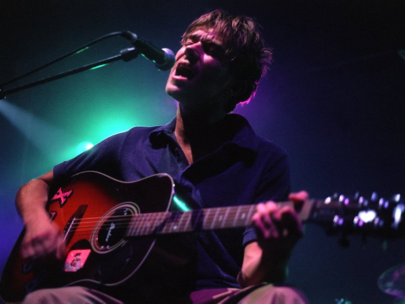 Blur front man Damon Albarn is pictured during the band's gig at the Town and Country Club.