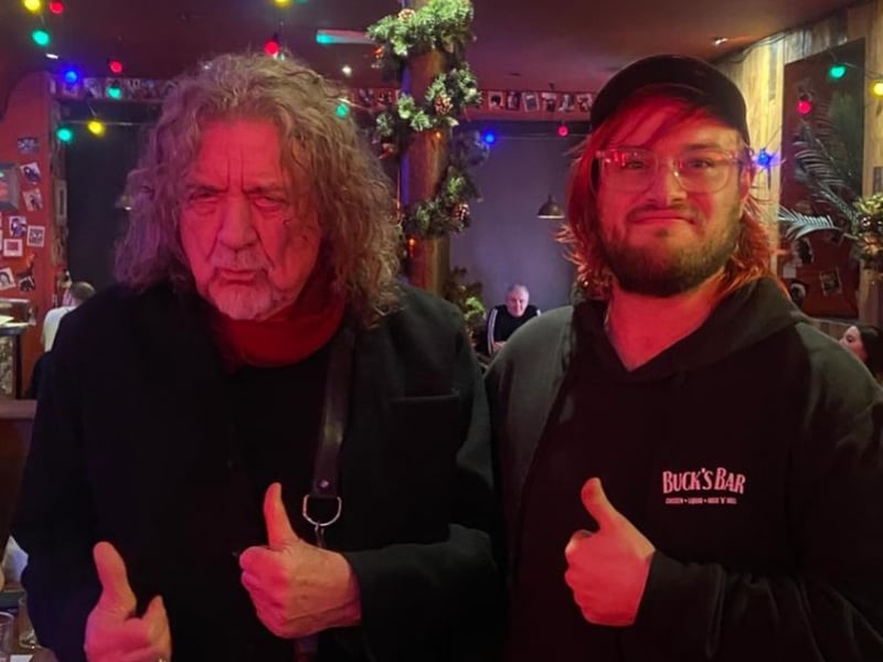 Ahead of his gig in Glasgow at the Royal Concert Hall, Robert Plant was spotted at Bucks Bar. 
