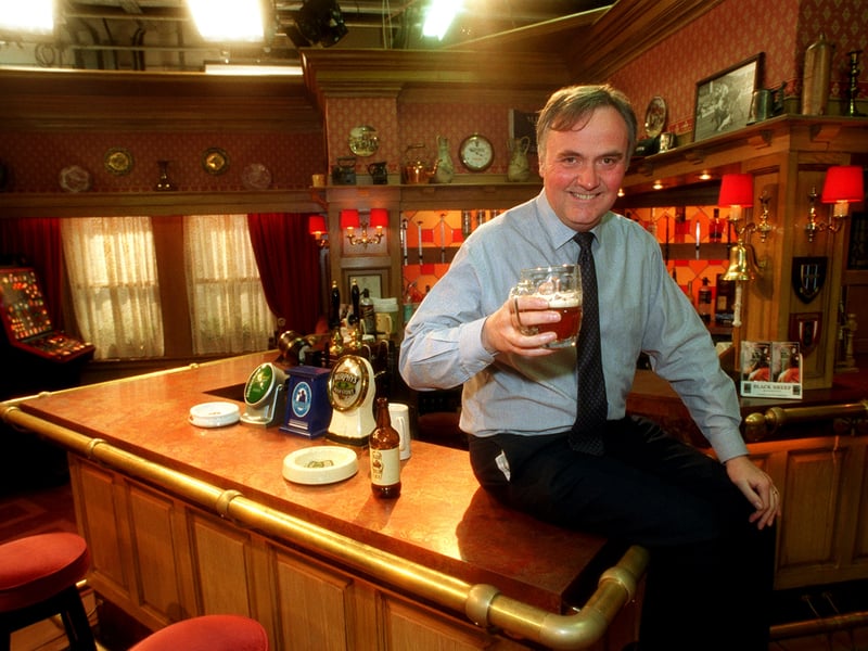 Emmerdale moved into new studios on Burley Road. Pictured is production manager Tim Fee toasting the move.