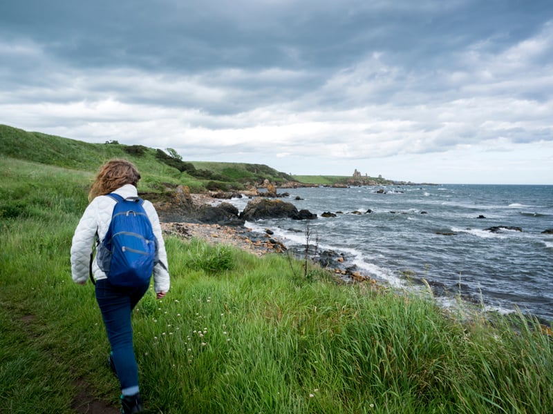 During winter you can wasily walk for an hour on some sections of the 116 mile Fife Coastal Path without seeing another person. The 45 minute section between St Monans and Elie is a little more popular and offers plenty of stunning views, including Lady's Tower, and you can pop into the Ship Inn pub at the end for a reward.