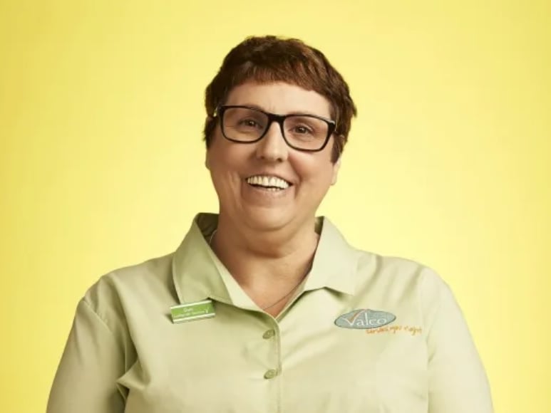 Actress Lorraine Cheshire died aged 65. She was known for her roles as Sue in Trollied (pictured) and Fleur in Waterloo Road. Photo by Sky.