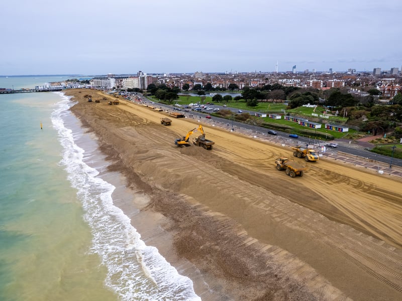 Ongoing works to the sea defences at Southsea Seafront near South Parade Pier
Photos by Alex Shute