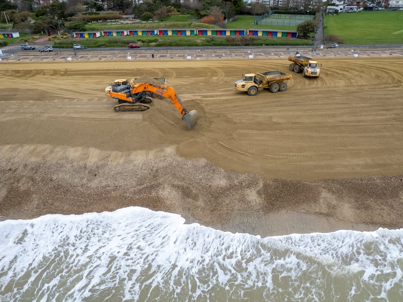 Ongoing works to the sea defences at Southsea Seafront near South Parade Pier
Photos by Alex Shute