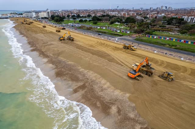 Ongoing works to the sea defences at Southsea Seafront near South Parade Pier
Photos by Alex Shute