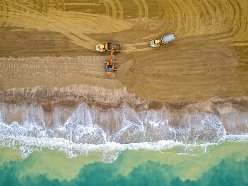 Ongoing works to the sea defences at Southsea Seafront near South Parade Pier
Photos by Alex Shute