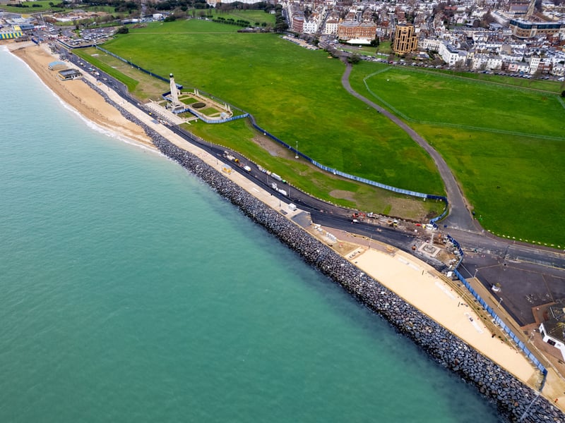 Ongoing works to the sea defences in front of Southsea Common - the work is due to be completed in 2026
Photos by Alex Shute