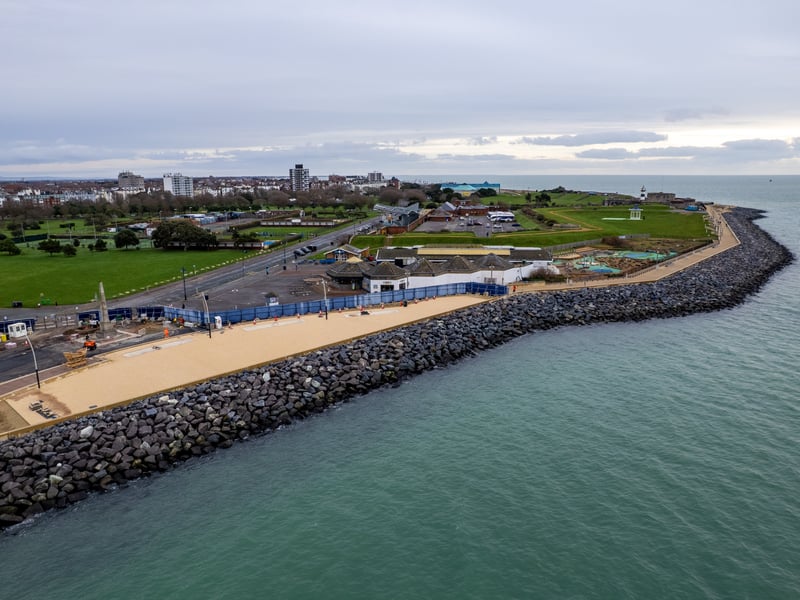 Ongoing works to the sea defences in front of Southsea Common - the promenade will link up with the promenade near Blue Reef
Photos by Alex Shute