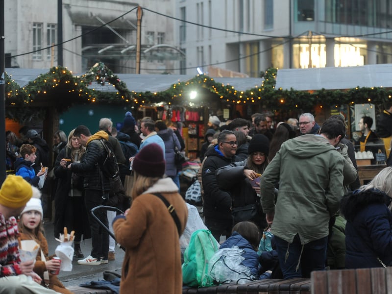 Despite the weather it was a busy last day of opening for the stalls on City Square.
