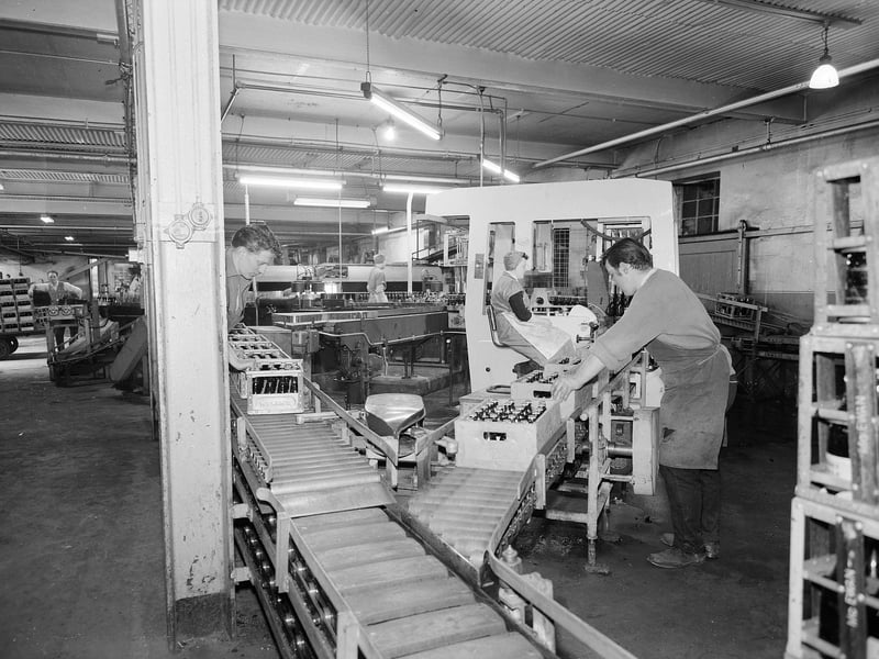 The bottling hall at McEwans Brewery in Fountainbridge in May 1960.