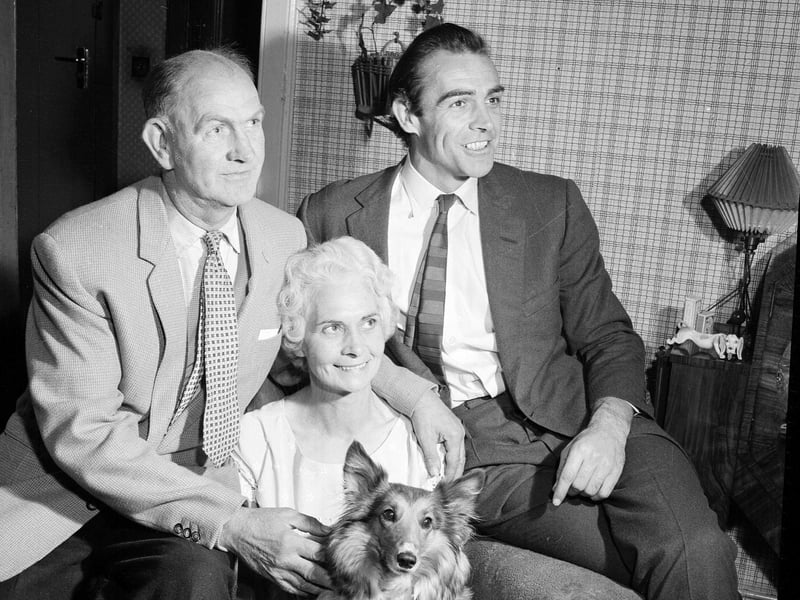 Sean Connery with his parents at their home in Fountainbridge in September 1962.