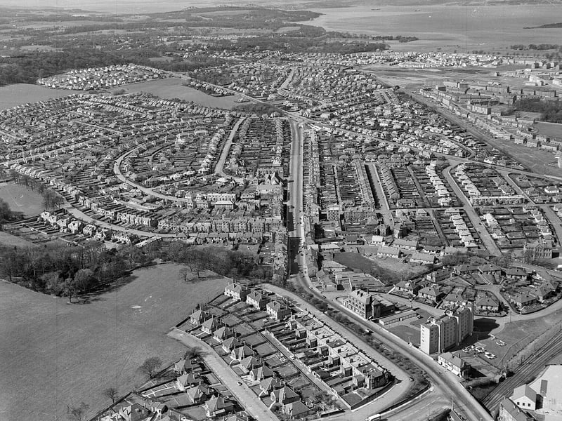 An aerial view of Barton taken in April 1960.