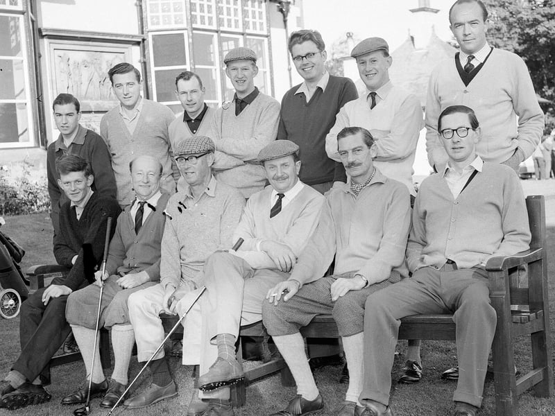 Golfers wait to start the Queen Elizabeth Coronation Cup at Barnton in September 1963.