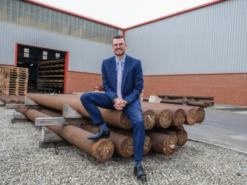 Beardshaw runs the Sheffield steel producer founded by his grandfather 100 years ago. There are now six companies in the Special Steel Group, employing 230 people in the UK and US. Rolls-Royce is among the company’s clients and exports now account for more than half of the £95m turnover. Pictured: Benn Beardshaw managing director at Special Quality Alloys.