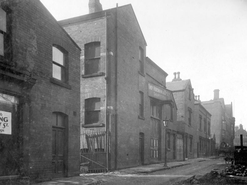 This photo from November 1929 looks up Mark Lane towards Wade Lane. It shows Tho's Horsman and Co Ltd shopfitters.