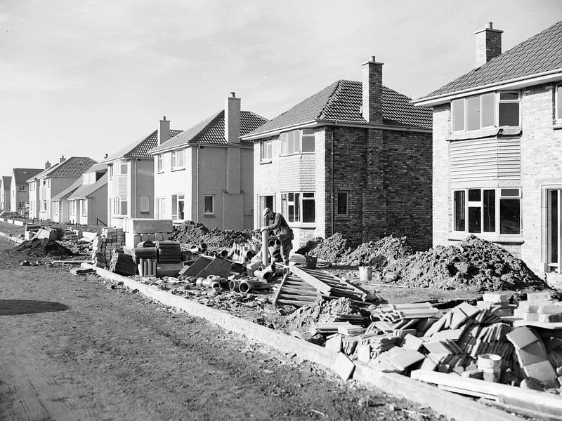 Wimpey housing under construction at Barnton in February 1959.