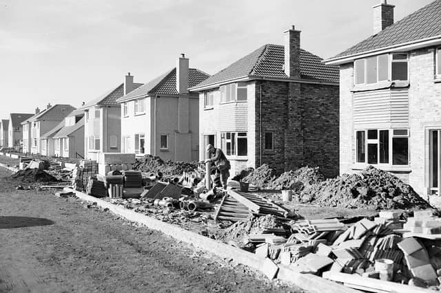 Wimpey housing under construction at Barnton in February 1959.