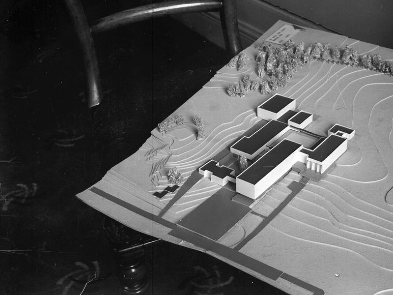 A model of the new Royal High School to be built at Barnton in March 1964.