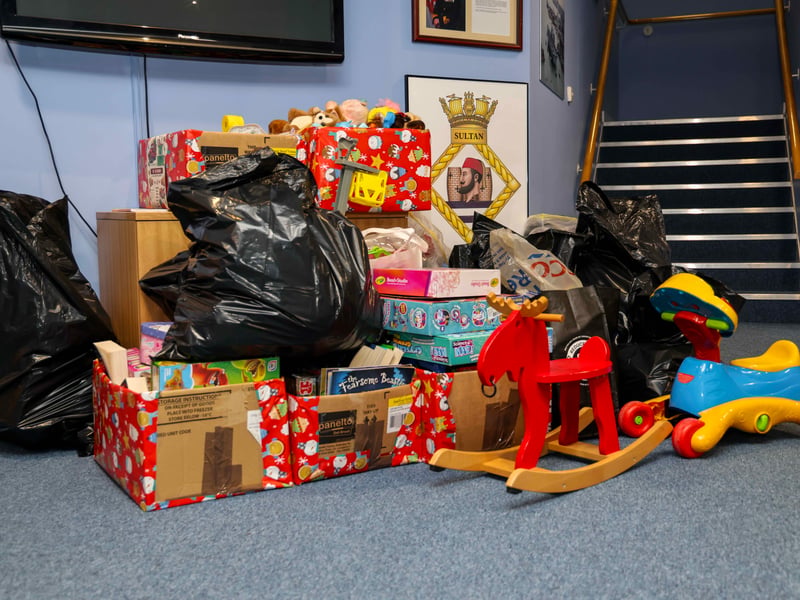 Generous donations of new and nearly new toys, books, and puzzles have been given to Jacobs Well Care Centre following a successful Toy Drive at HMS Sultan to support families facing hardship this Christmas.