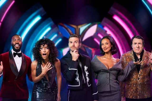 The Masked Singer host and panel: Mo Gilligan, Davina McCall, Joel Dommett, Maya Jama and Jonathan Ross.