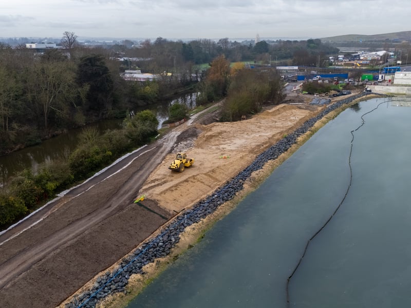 Ongoing sea defences work in Hilsea. Photos by Alex Shute