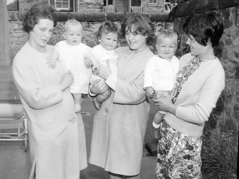 Mothers and babies at the Gilmerton Parish Church summer fair baby show in July 1964.