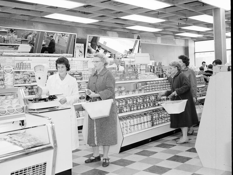 Queuing up at the St Cuthberts Co-operative Store in August 1960.