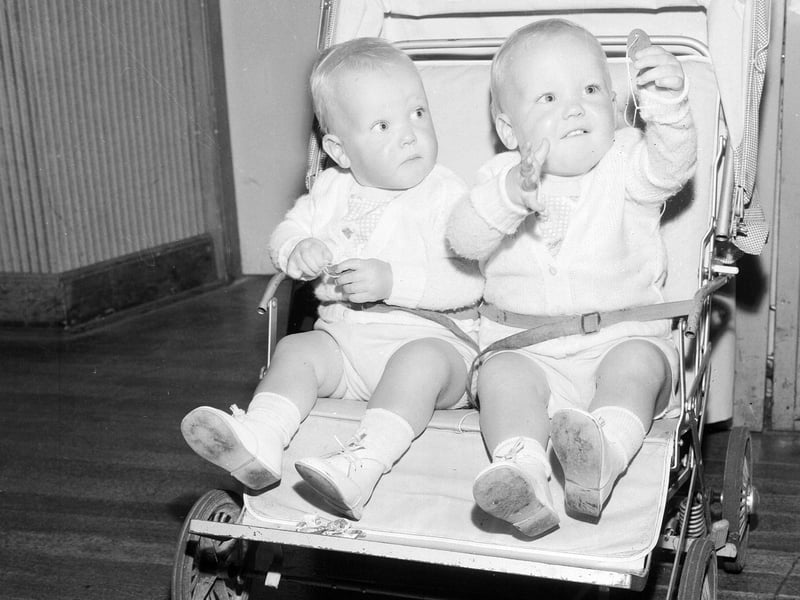 Stephen and Tessy Mulvey at the Gilmerton Parish Church summer fair baby show in July 1964.