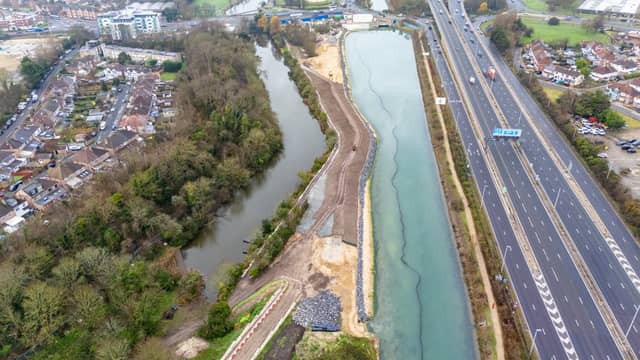 Ongoing sea defences work in Hilsea. Photos by Alex Shute
